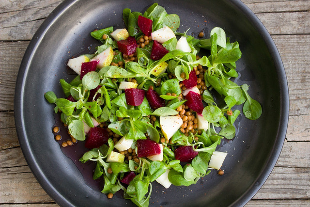 A roasted beet salad is full of vitamins and minerals to give you a boost for the trail. 