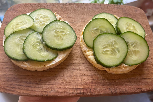 You can never go wrong with hummus and cucumber.