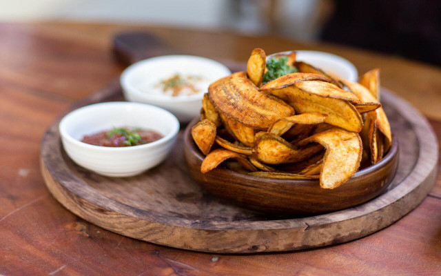 Fried plantain chips have an extra satisfying crunch. 