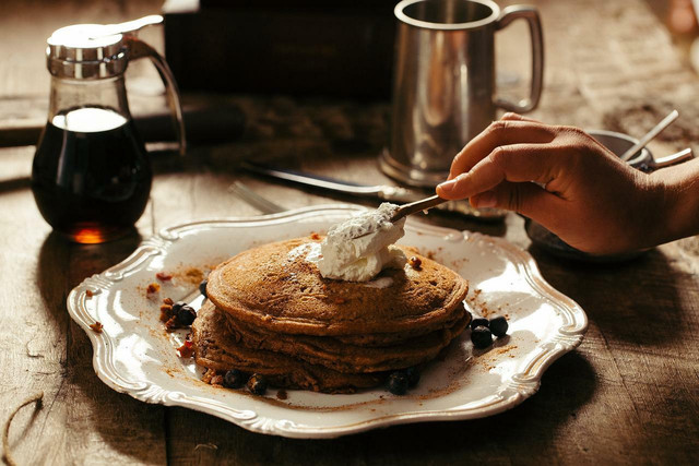 Add dairy-free cool whip to pancakes for a more decadent breakfast.