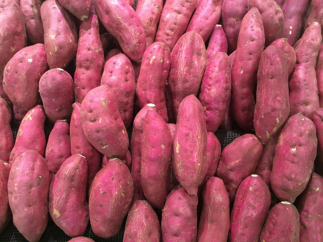 Sweet potatoes often have a richer outer skin. 