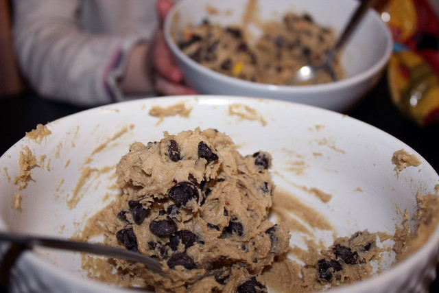 Chocolate chips go well in cookies.