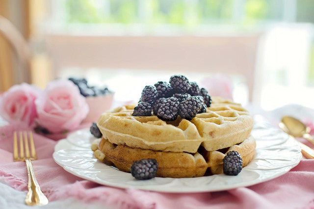 Eat fruit with waffles to make them healthier.