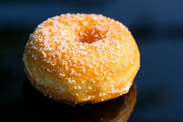 These ring donuts will coat your fingers in sugar.