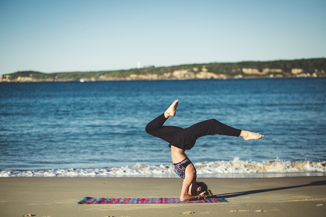 woman doing yoga self care ideas