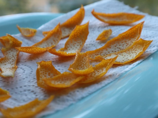 Dried orange peels work really well to freshen the air in your home.