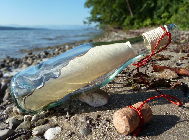 Even messages in a bottle can end up as sea glass. 