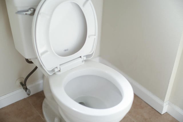 Close the toilet seat to avoid the spread of microbes and bacteria.