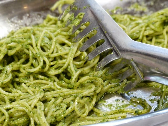 Broccoli pesto is delicious and nutritious.