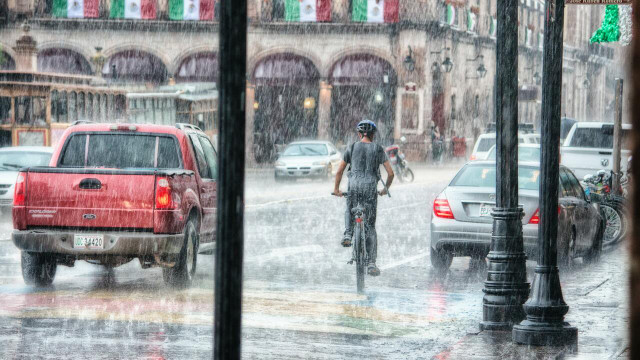 cycling in the rain