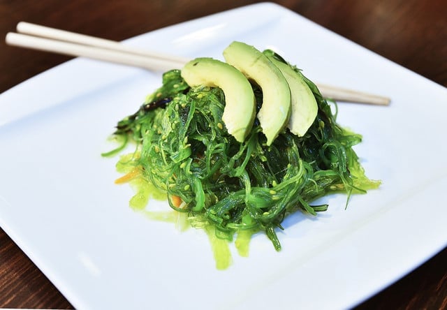 Ocean seaweed salad is a favorite in Japanese restaurants.