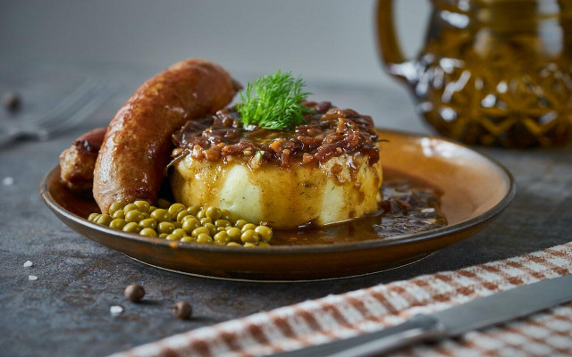 Try a vegetarian version of bangers and mash once you learn how to make vegetarian gravy. 