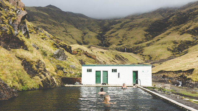 It's a good idea to try cold water swimming with friends in case something does go wrong. 