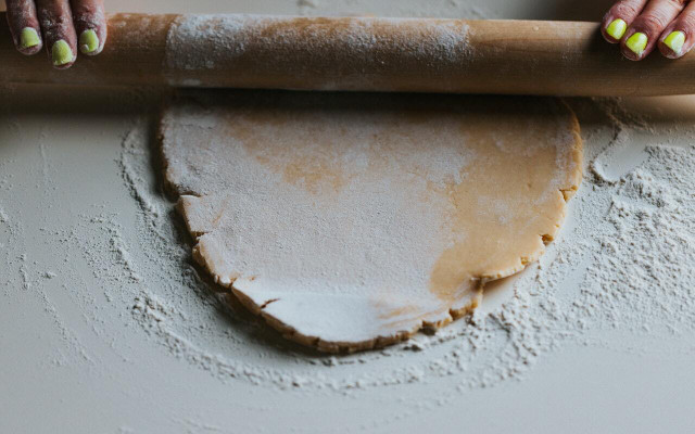 Roll your pie dough out carefully so it doesn't tear.