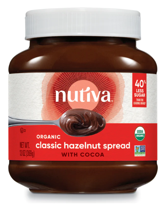 A healthy Nutella alternative is Nutiva, an organic hazelnut spread.