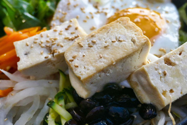 Smoked tofu is optional but adds to the wow factor of a sunomono recipe.