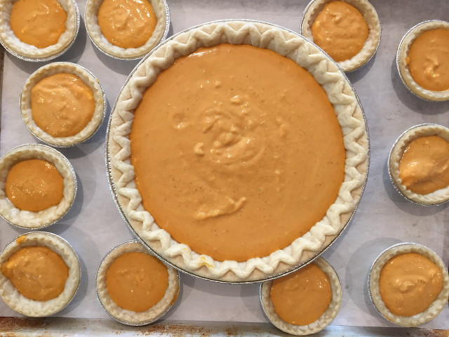 Pumpkin spice ingredients help give pumpkin pie that distinct flavor. 