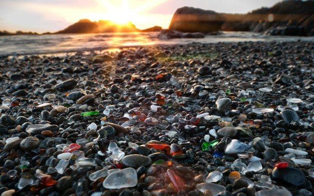 Glass Beach in Fort Bragg, California, is one of the most well-known spots for spotting sea glass.