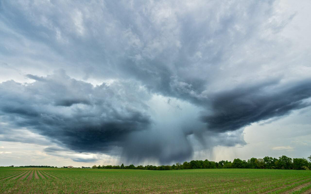 Storm clouds are common with both tornadoes and hurricanes. 