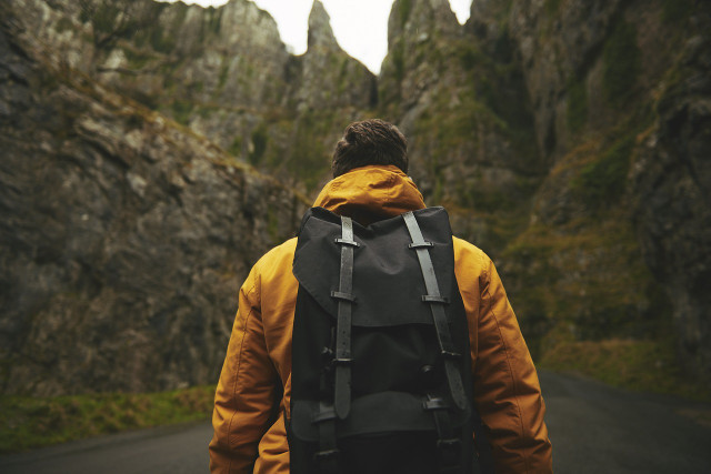 When backpacking in the rain, proper clothing is essential. 