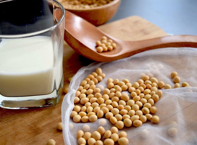 Soy milk has a high protein content but takes a lot of water to produce.