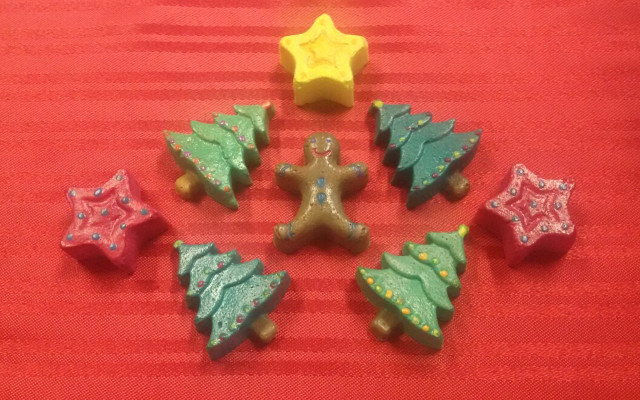salt dough ornaments: Christmas tree stars, gingerbread man
