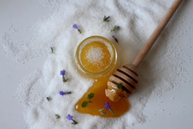 Honey is very gentle and moisturizing on the skin, making it great for your sore and dry feet.