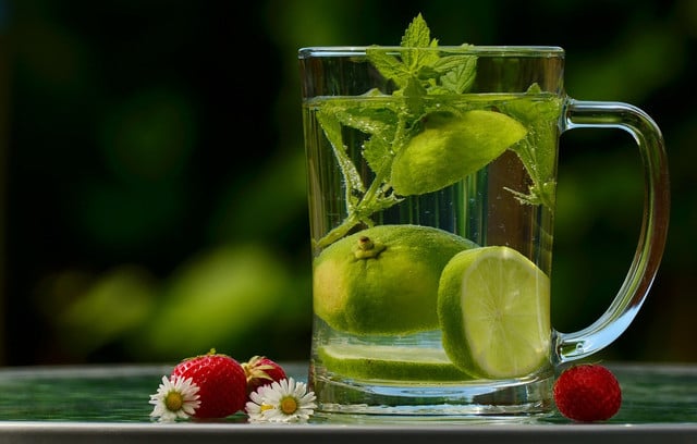 If you have a hard time sticking to the recommended eight glasses of water a day, spicing it up with some cut up lime, cucumber or mint leaves can be a good incentive to increase your water intake.