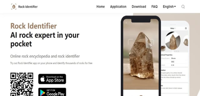 Take a photo of your rock and the app will identify it.
