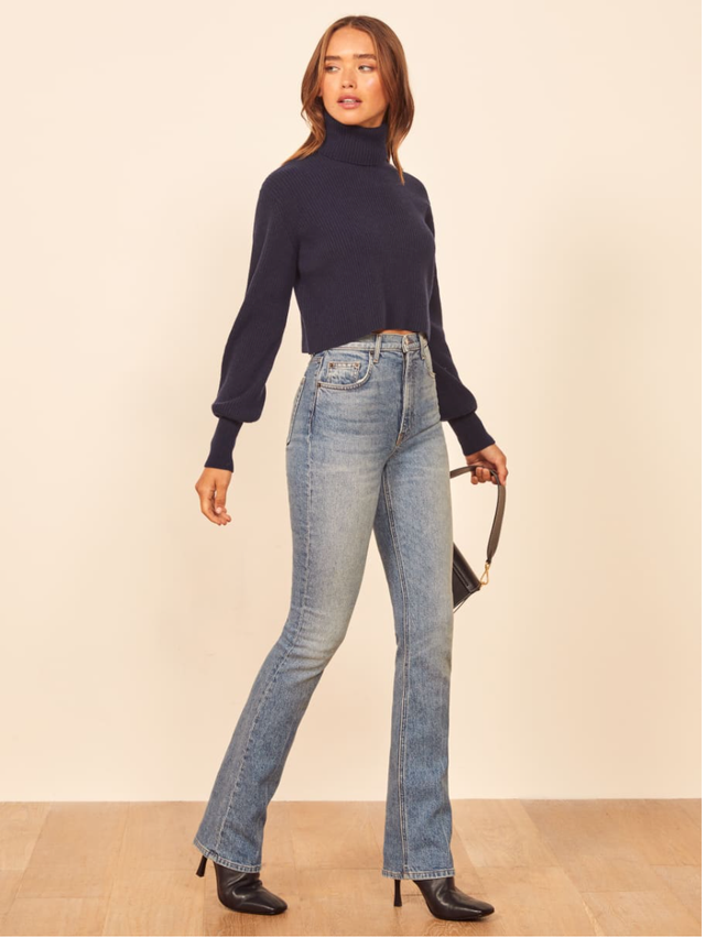 Pictured: Peyton High Rise Bootcut Jeans