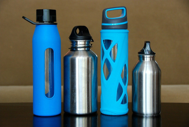 Sustainable camping includes a reusable water bottle.