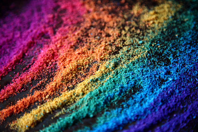 Colored powder is a handy ingredient.
