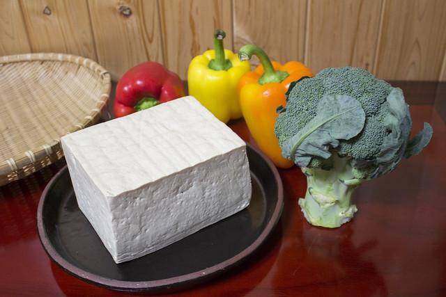 Tofu is sold in blocks.