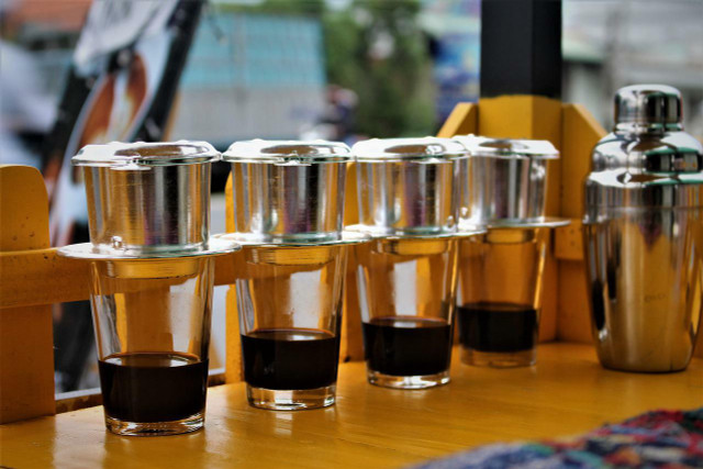 Vietnamese coffee is sweet and strong, making it perfect for desserts. 