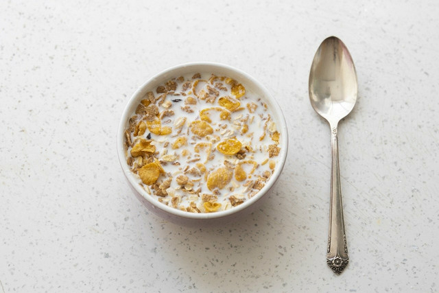 A breakfast consisting of fortified cereal and plant milk can be a great way to increase your Vitamin D.