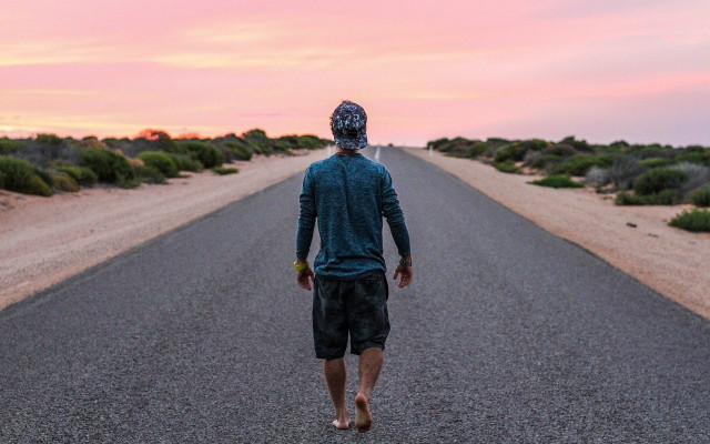 walking barefoot on concrete