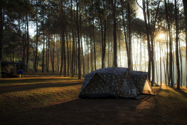 Camping with kids is easier in relatively flat areas.