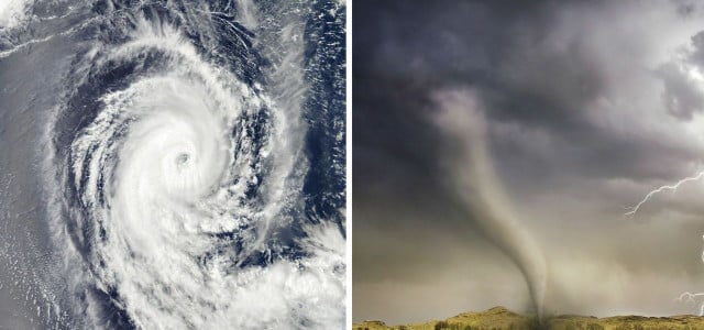 difference between a tornado and a hurricane
