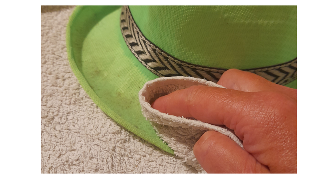 get sweat stains out of hats with a spot treatment