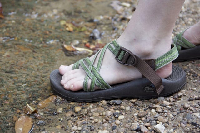 Chacos trap a lot of dirt in their footbeds.