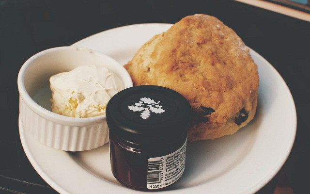Date scones are delicious with some homemade jam and vegan clotted cream. 