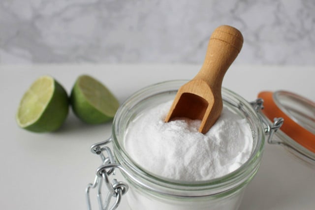 A reliable home remedy, baking soda will clean your bathtub just as well as those typical chemical cleaners