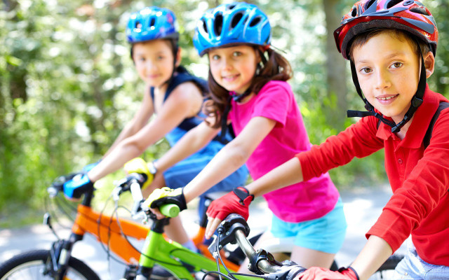 Teaching kids how to ride a bike learn to ride a bike wear a helmet