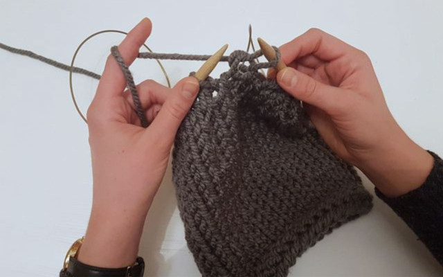 In the final two rows, reduce the number of stitches.