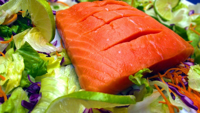 Plant-based salmon still contains omega-3 fatty acids.
