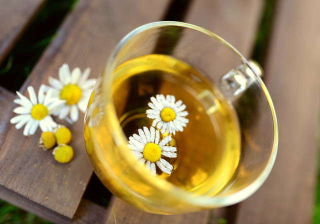 The chamomile plant is said to help with digestion and stress.