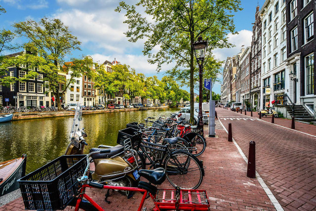 Amsterdam is often considered the biking capital of the world. 