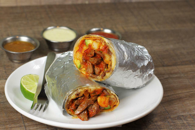 Fill a breakfast burrito with plant-based eggs for a tasty and protein-packed breakfast.