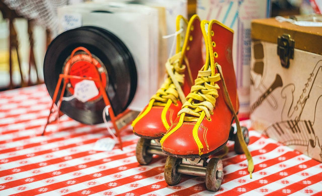 Get some cute vintage roller skates.