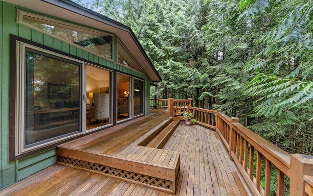 Treated wood is ideal for outdoor projects like decks. 